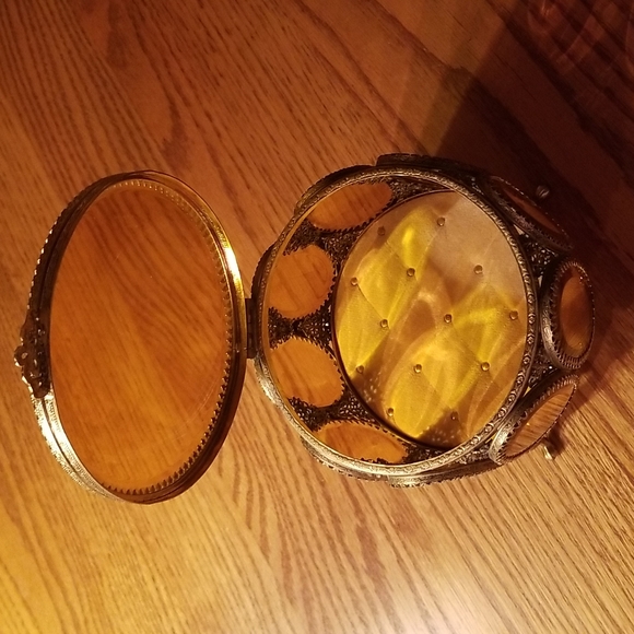 Antique Ormolu Filigree Footed Jewelry Box - Picture 8 of 16